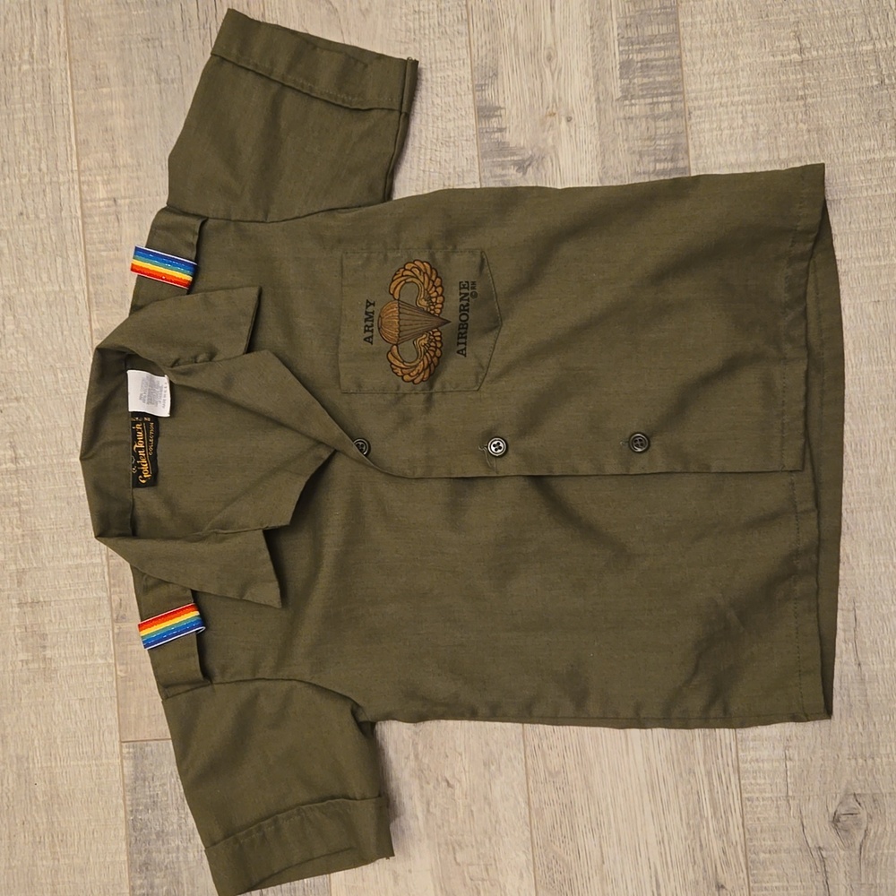 1970's Army Airborne Kids Button Down Shirt